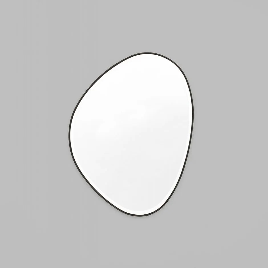 MIDDLE OF NOWHERE Pebble Mirror, Black, 70x90cm