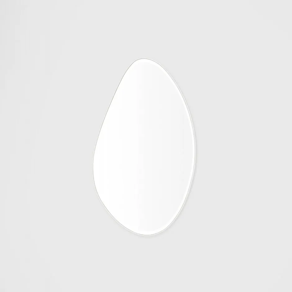 MIDDLE OF NOWHERE Pebble Mirror, Bright White, 120x70cm