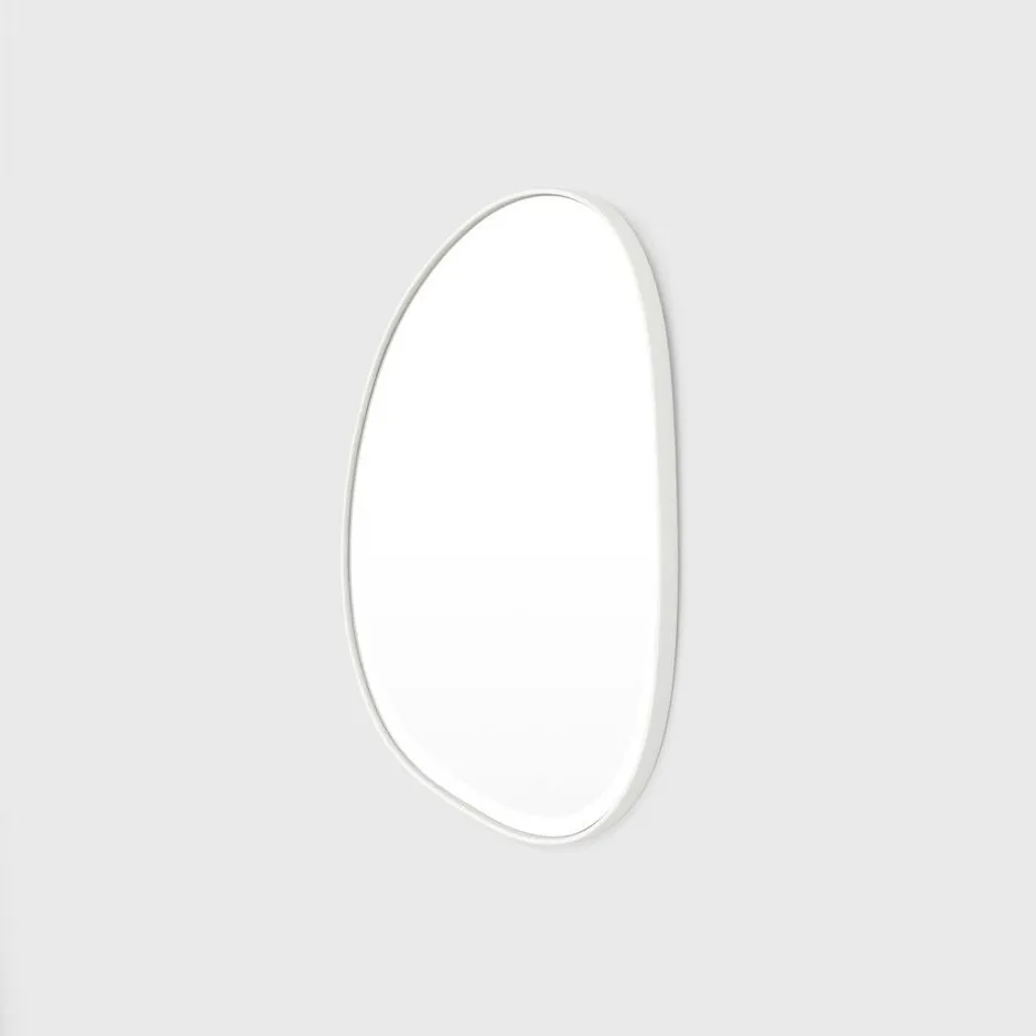 MIDDLE OF NOWHERE Pebble Mirror, Bright White, 55x70cm