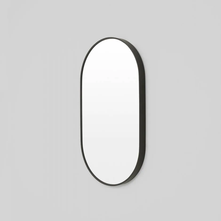 MIDDLE OF NOWHERE Simplicity Oval Mirror, Black, 40x70cm