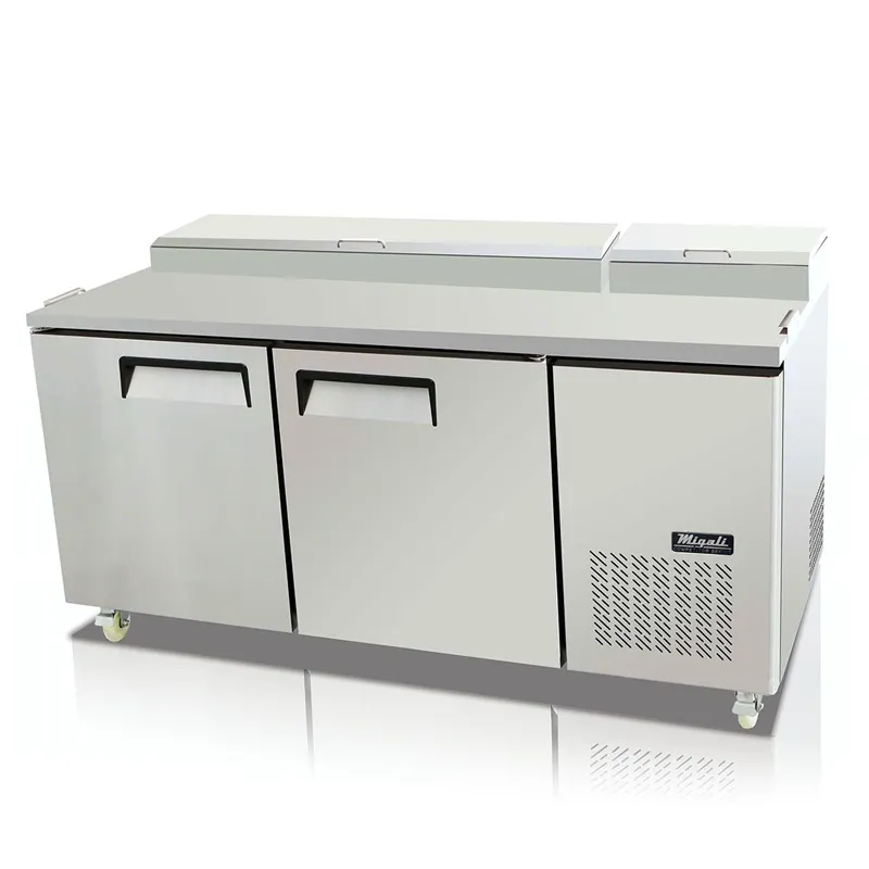 Migali - C-PP67-HC, Commercial 67" 9 Pan Pizza Prep Table Refrigerator 14 cu. ft.