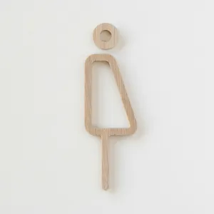 MOHEIM Gender Neutral Restroom Sign, White Oak