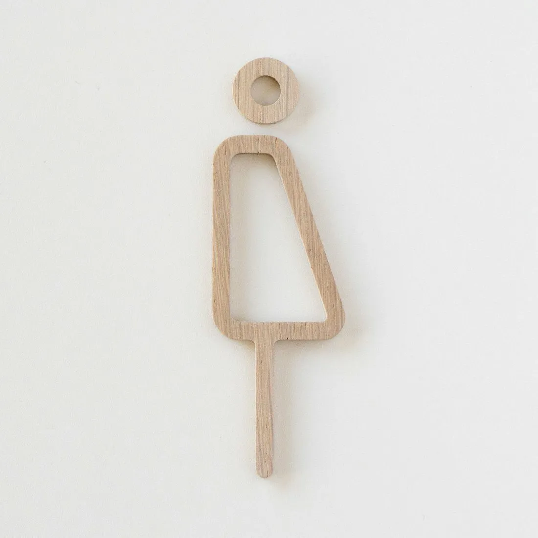 MOHEIM Gender Neutral Restroom Sign, White Oak