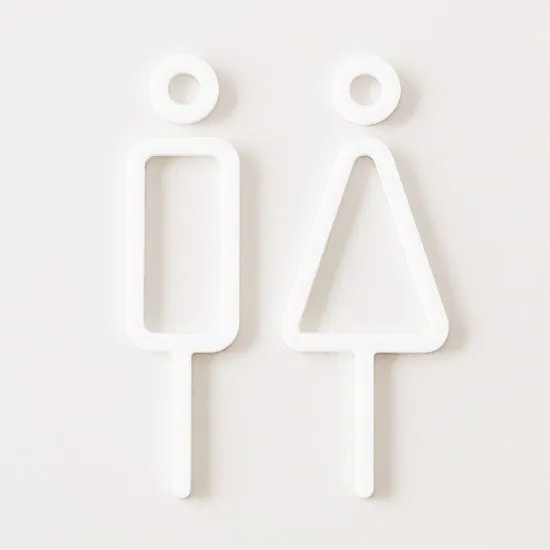 MOHEIM Restroom Sign, White - 2 Pieces