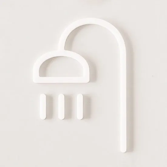 MOHEIM Shower Door Sign, White