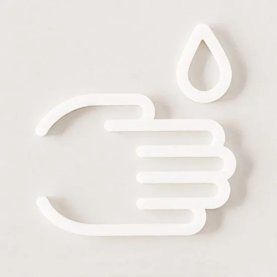 MOHEIM Wash Hands Sign, White