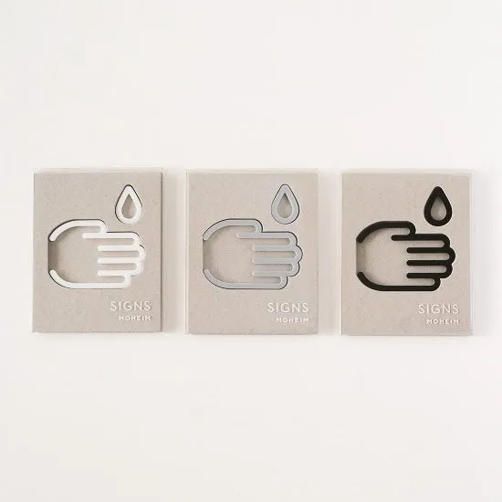 MOHEIM Wash Hands Sign, White