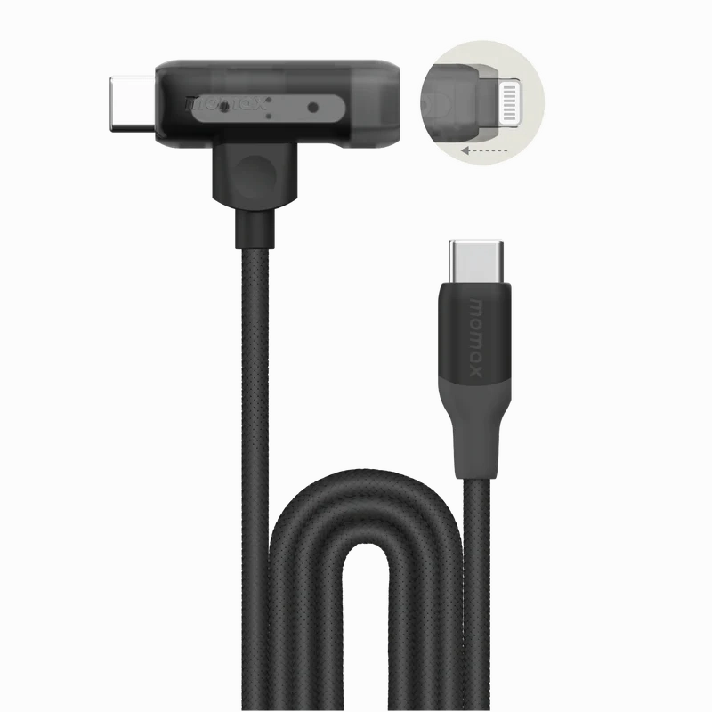 Momax 1-Link Duo | 2-In-1 Usb-C To Usb-C   Lightning Charging   Data Transfer Braided Cable 1.5M 60W Grab Your Hot Pick