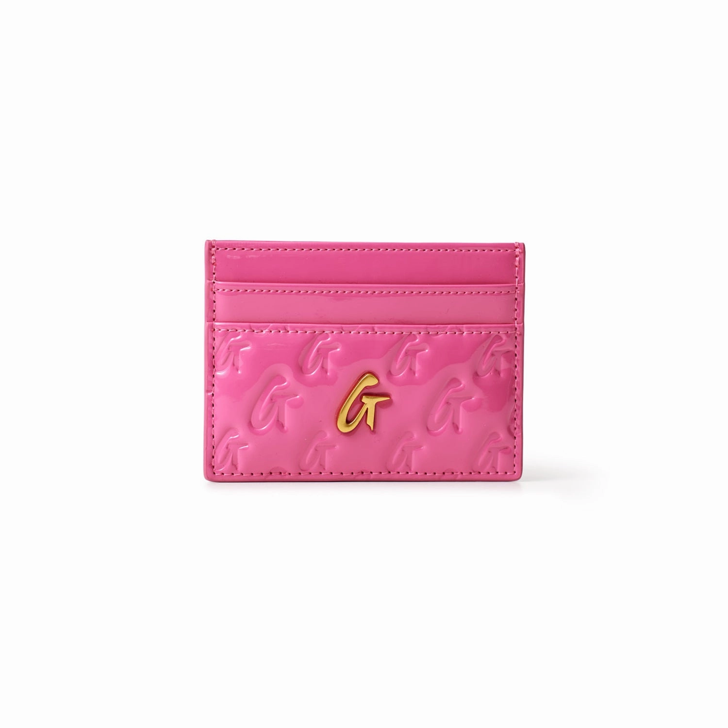 Monogram Gold Card Holder - Mirror Hot Pink Weekend Flash Offer