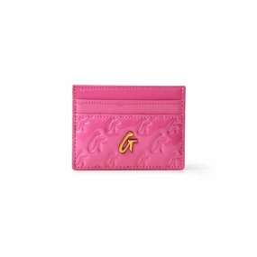 Monogram Gold Card Holder - Mirror Hot Pink Weekend Flash Offer