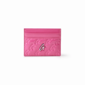 Hot Sale Frenzy Monogram Silver Card Holder - Mirror Hot Pink