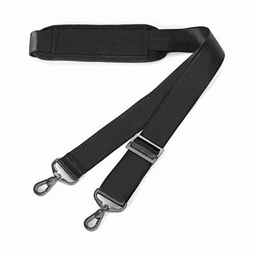 Mosiso 56 Inch Shoulder Strap, Adjustable Thick Soft Universal Replacement Non-Slip Comfort Fit Padded With Metal Swivel Hooks For Laptop Messenger Crossbody Bag Luggage/Duffel/Camera, Black Shop Hot Deals MustHave Clearance