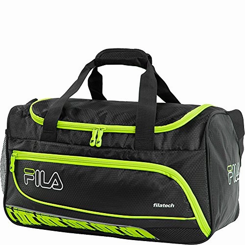 Fila Lasers Small Sports Duffel Gym Bag, Black/Neon Lime, One Size Limited Time Offer Limited Stock Deals