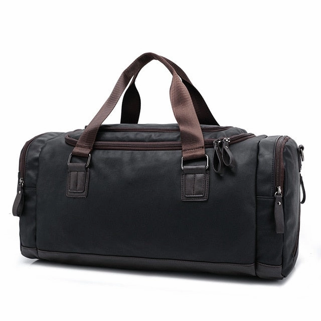 Big Hot Sale Special Steal Event Top Quality Casual Travel Duffel Bag Pu Leather Men Handbags Big Large Capacity Travel Bags Black