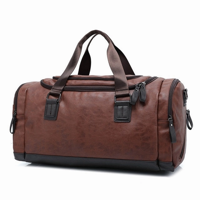 Weekend Specials Top Quality Casual Travel Duffel Bag Pu Leather Men Handbags Big Large Capacity Travel Bags Black