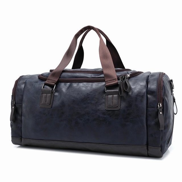 Top Quality Casual Travel Duffel Bag Pu Leather Men Handbags Big Large Capacity Travel Bags Black Limited Stock Alert Daily Hot Deal