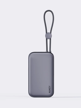 Online Exclusive Deal Limited Time Hot Deal Aukey Pb-Y47 Spark Sling 10000 Compact Fast Charging Power Bank With Built-In Usb-C Cable