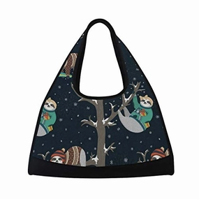 Hot Discount Deal Gym Bag Funny Baby Sloths Women Yoga Canvas Duffel Bag Crossbody Tennis Racket Tote Travel Bags