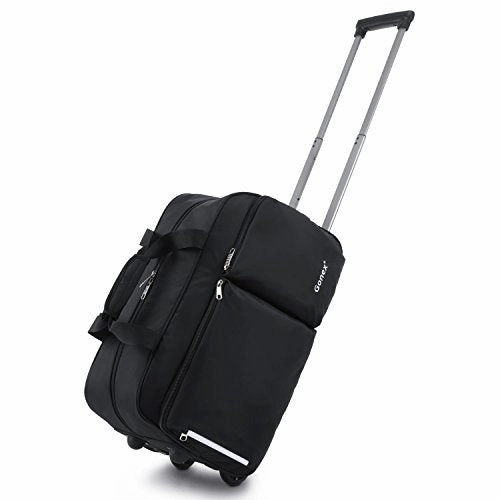 Limited Stock Alert Rolling Duffel Bag, Water Repellent Wheeled Duffel Carry On Luggage 20Inch Black