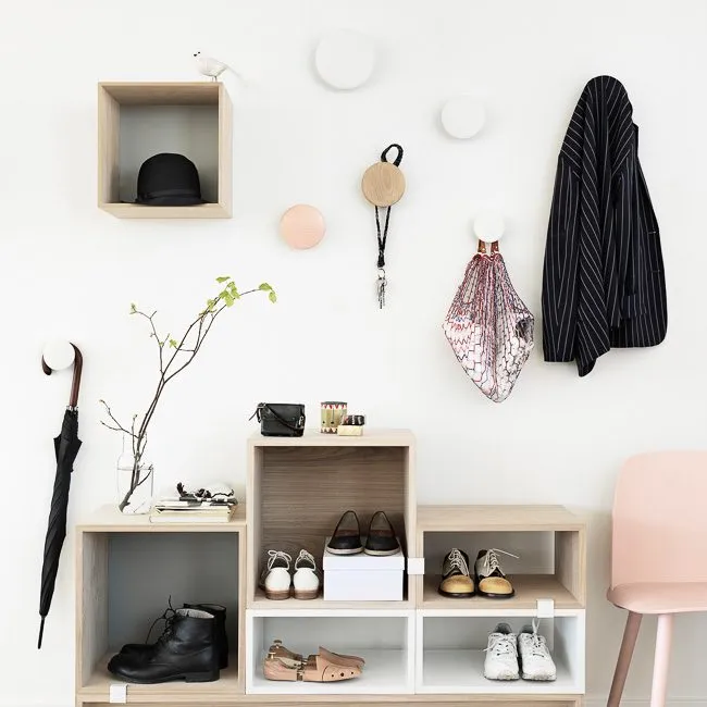 MUUTO The Dots Coat Hooks, Black Ash (Set of 5)