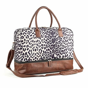 Mymealivos Canvas Weekender Bag, Overnight Travel Carry On Duffel Tote With Shoe Pouch Gift Ideas Galore