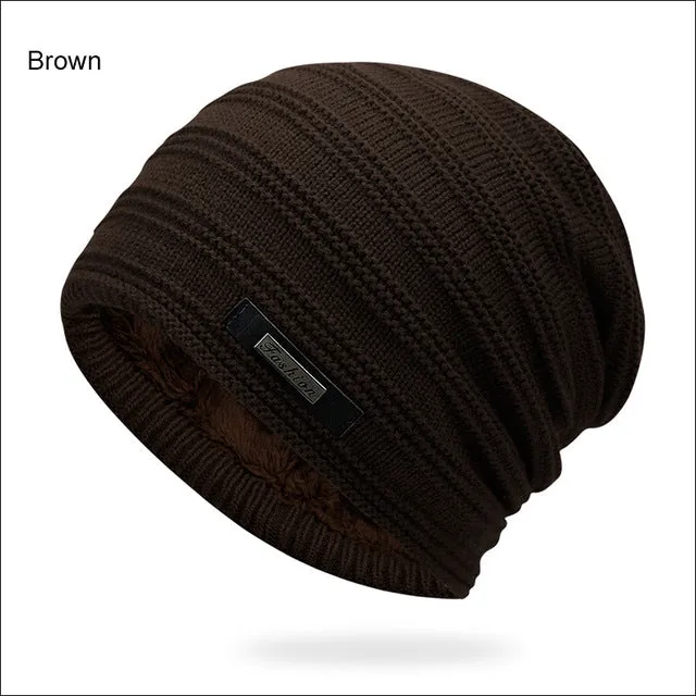 Acrylic Velvet Beanie Men'S Winter Warm Hat -Black,Navyblue,Red,Gray,Brown Grab Your Hot Pick