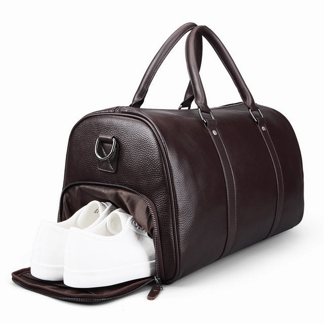 New Brand Fashion Extra Large Weekend Duffel Bag Large 100% Genuine Leather Business Men'S Travel Hot Pick Online