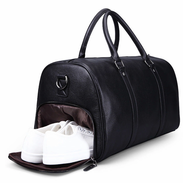 New Brand Fashion Extra Large Weekend Duffel Bag Large 100% Genuine Leather Business Men'S Travel Hot Pick of the Day
