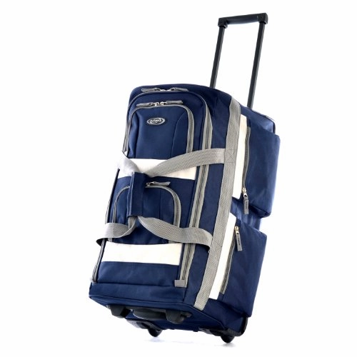 Special Deals Online Olympia Luggage 29" 8 Pocket Rolling Duffel Bag, Navy, One Size