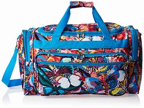 Shop Save Today MustHave Clearance World Traveler Women'S Value Series 22-Inch Carry Blue Butterfly Duffel Bag, Blue Trim Butterfly,