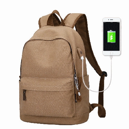Special Offer Inside Anti-Theft Canvas Backpack With Usb Charging For Teens/Travel - Blue Black/Khaki/Gray