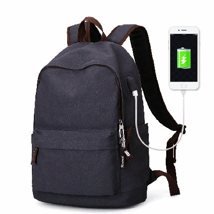 Anti-Theft Canvas Backpack With Usb Charging For Teens/Travel - Blue Black/Khaki/Gray Dont Miss This Steal Best Seller Deal