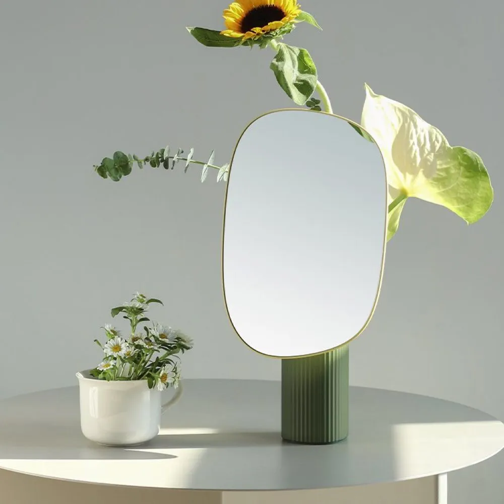OSC Vase Makeup Mirror, Yellow Green