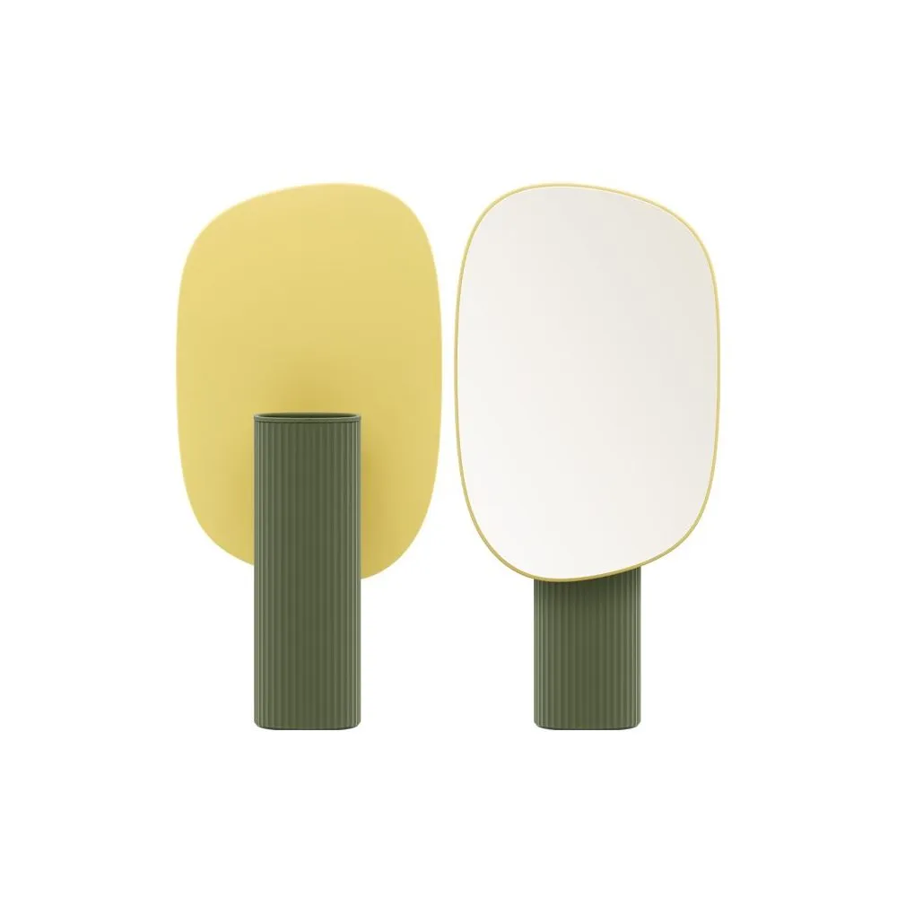 OSC Vase Makeup Mirror, Yellow Green