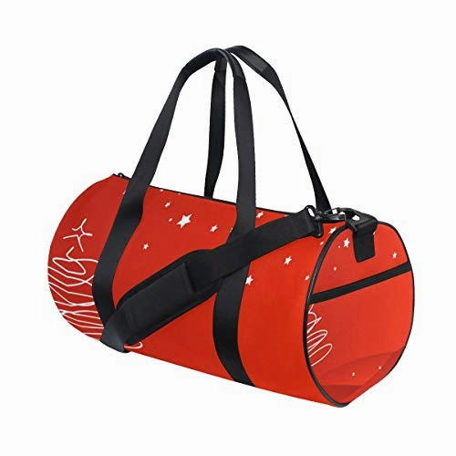 Oulian Duffel Bag Red Christmas Background Women Garment Gym Tote Bag Best Sports Bag For Boys Limited Offer Alert