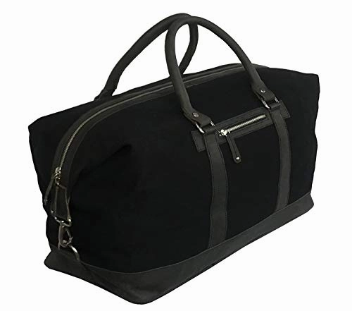 Shop Hot Deals Flash Sale Alert Now Oversized Canvas Genuine Leather Trim Travel Tote Duffel Shoulder Handbag Weekend Bag