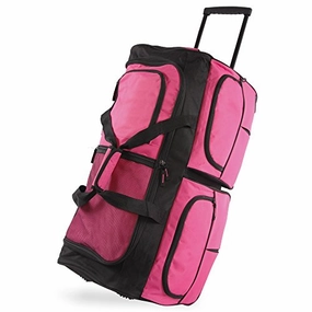 Pacific Coast Signature 30" Large Rolling Duffel Bag, Pink Trending Today Steal