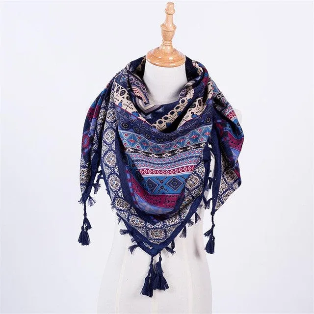 Fashion Women'S Printed Scarves For Winter/Autumn - Pink/Blue/Red/Khaki/Black/Grey Todays Hot Savings