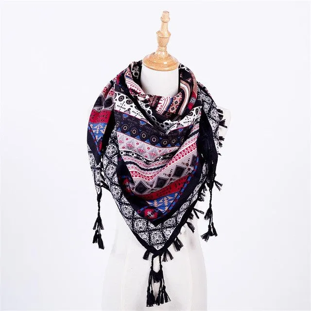 Trendy Picks Today Fashion Women'S Printed Scarves For Winter/Autumn - Pink/Blue/Red/Khaki/Black/Grey