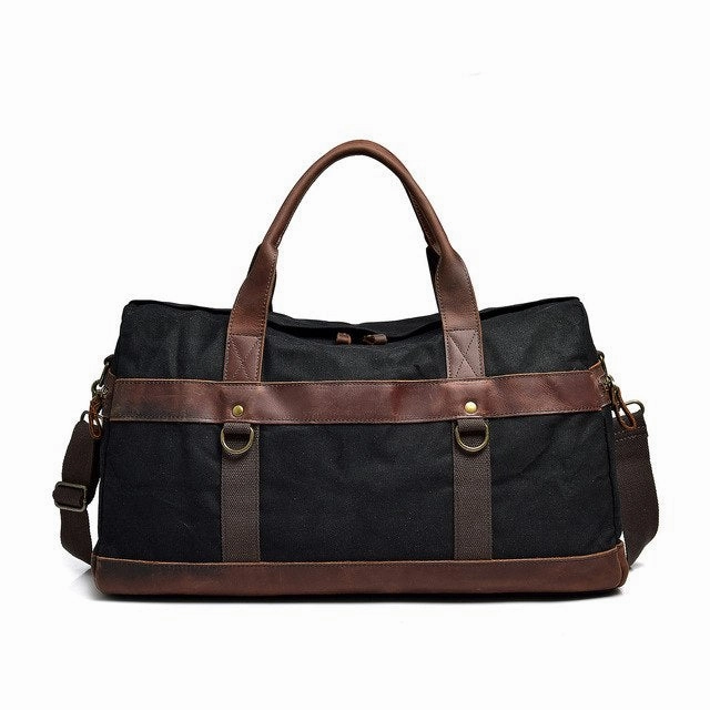 Steal Todays Offer Unmissable Deal Today Crazy Horse Leather Canvas Travel Bag Large Capacity Luggage Bag Men Shoulder Travel Duffel Bags