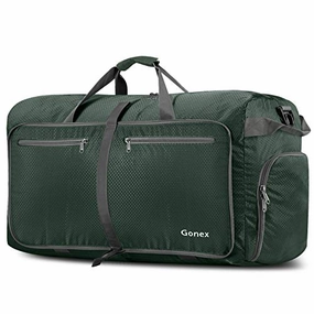 Gonex 100L Foldable Travel Duffel Bag For Luggage Gym Sports, Lightweight Travel Bag With Big Capacity, Water Repellent (Dark Green) Flash Deal Alert