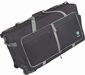 Wheeled Duffle Bag Luggage - 100L Large Rolling Duffel Bag 30 Inch Folding Duffle Bag For Travel - Packable Duffle Bag With Rollers (Black) Today Only Special