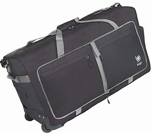 Wheeled Duffle Bag Luggage - 100L Large Rolling Duffel Bag 30 Inch Folding Duffle Bag For Travel - Packable Duffle Bag With Rollers (Black) Today Only Special
