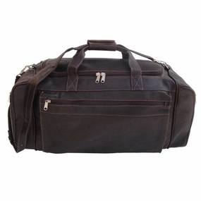 Shop Smart Save Piel Leather Large Duffel Bag, Chocolate, One Size