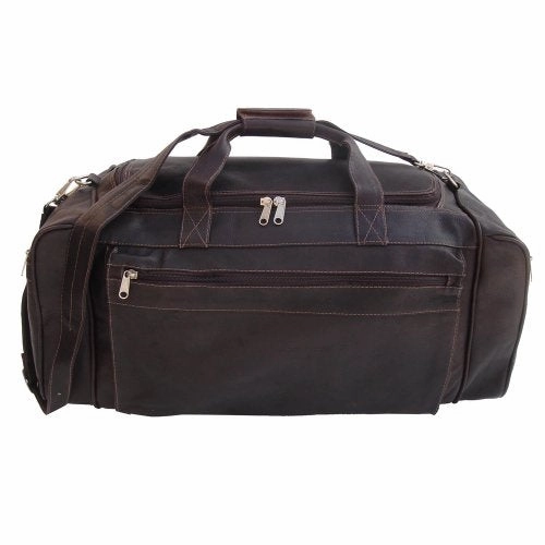 Shop Smart Save Piel Leather Large Duffel Bag, Chocolate, One Size