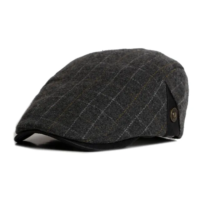 Plaid Beret Hat For Men - Dark Blue Plaid,Dark Yellow Plaid,Dark Gray Plaid Today Only Hot Sale Special Surprise Sale