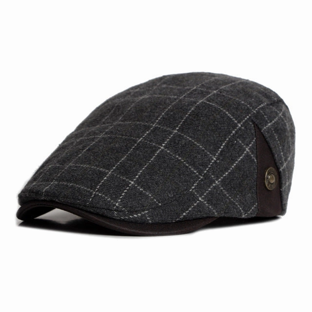 Plaid Beret Hat For Men - Dark Blue Plaid,Dark Yellow Plaid,Dark Gray Plaid Flash Discount Today Big Sale Today