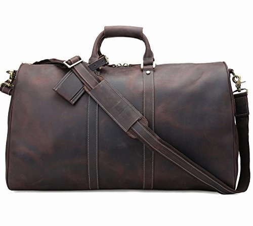 Polare 23'' Duffle Retro Thick Cowhide Leather Weekender Travel Duffel Luggage Bag Online Exclusive Deal
