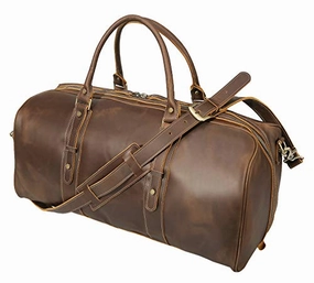 Exclusive Savings Event Big Savings Alert Polare 23" Classic Full Grain Leather Weekender Travel Overnight Luggage Duffel Bag