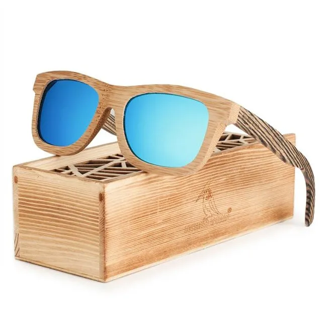 Polarized Square Wood Frame Sunglasses In Wooden Gift Box-Green,Blue,Yellow,Gray Dont Wait Save